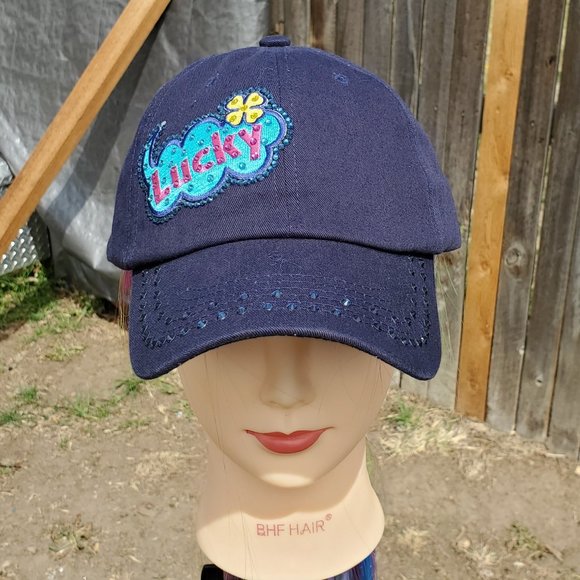 Ladies Navy Blue BLING Hat NEW - Picture 2 of 4